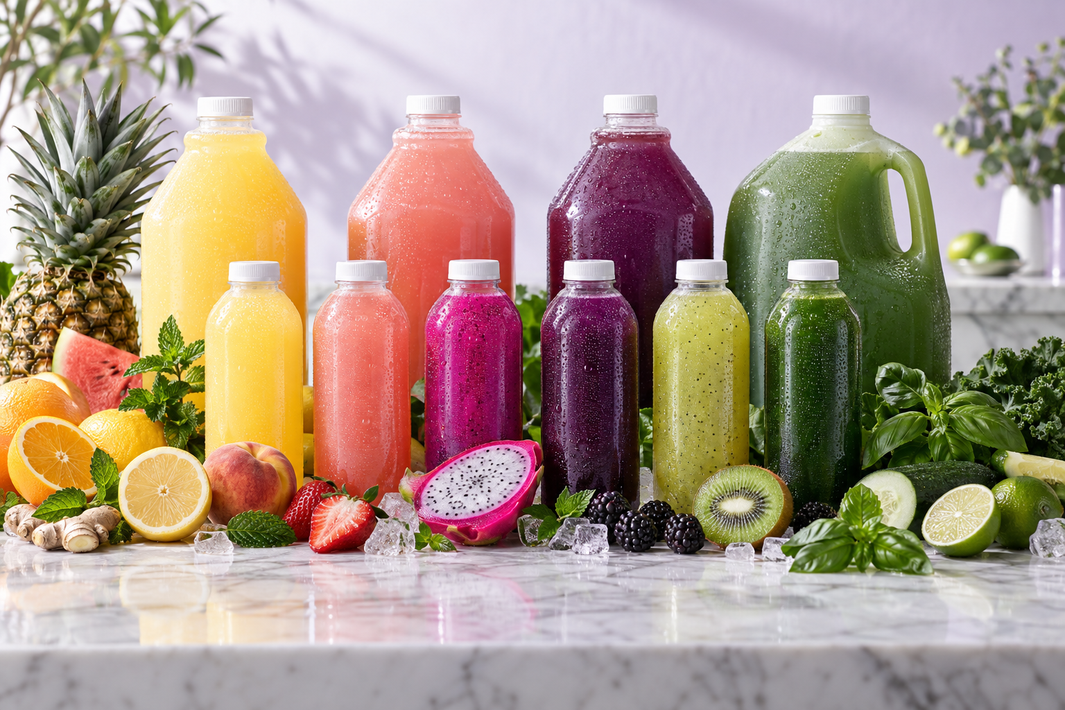 Tip's Sips bottled mocktails and fresh juice with fruit and herbs